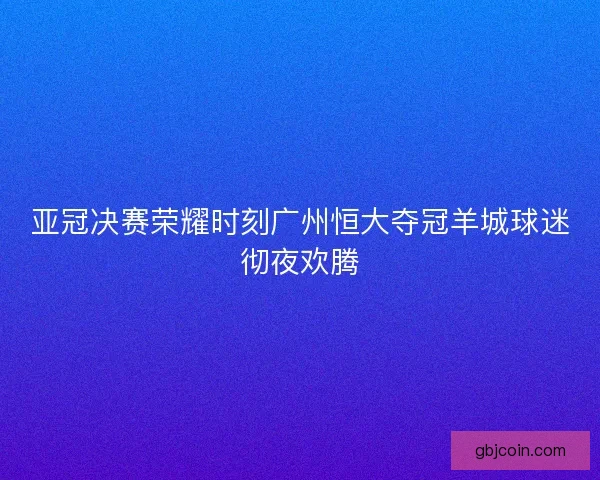 亚冠决赛荣耀时刻广州恒大夺冠羊城球迷彻夜欢腾 亚冠决赛荣耀时刻广州恒大夺冠羊城球迷彻夜欢腾