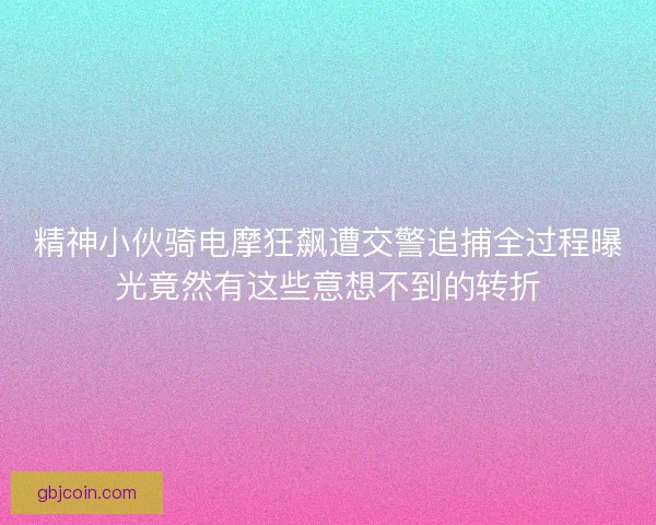 精神小伙骑电摩狂飙遭交警追捕全过程曝光竟然有这些意想不到的转折